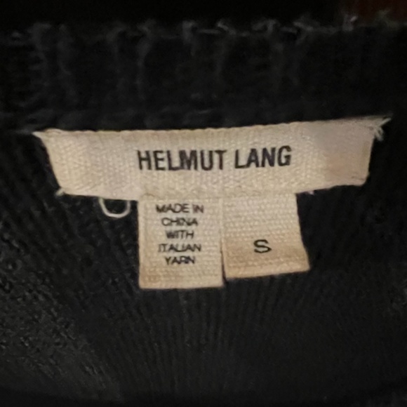 HELMUT LANG ASYMMETRICAL LONG SLEEVE SWEATER, SIZE SMALL , BLACK/WHITE - Picture 12 of 12
